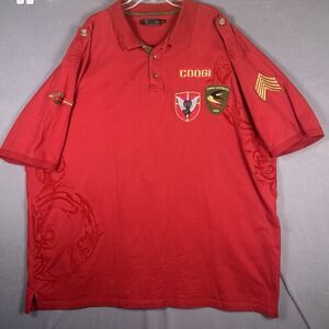 Vintage Coogi Outback Polo Shirt 6XL Red Military Style Preppy